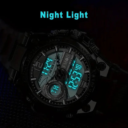 Digital  Men Steel Military Wristwatch LED Quartz ClockSport Watch Male Big Watches Men Relogios Masculino