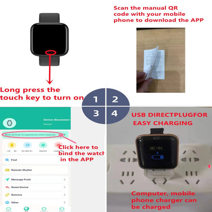 Smartwatch Men Women Wristwatches Smart Watch Message Fitness Monitor Bracelet Birthday Gift Electronic Clock For Android IOS